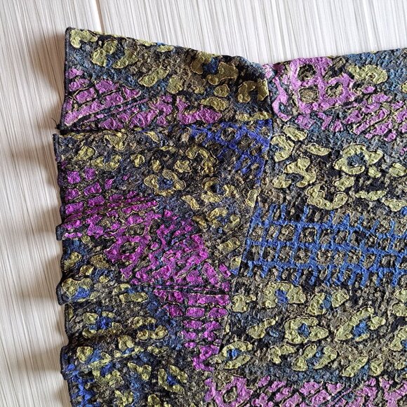 Mirasol Women's Size 1X Midi Skirt Ruffle Asymmetrical Elastic Waist Pull on - Picture 4 of 8